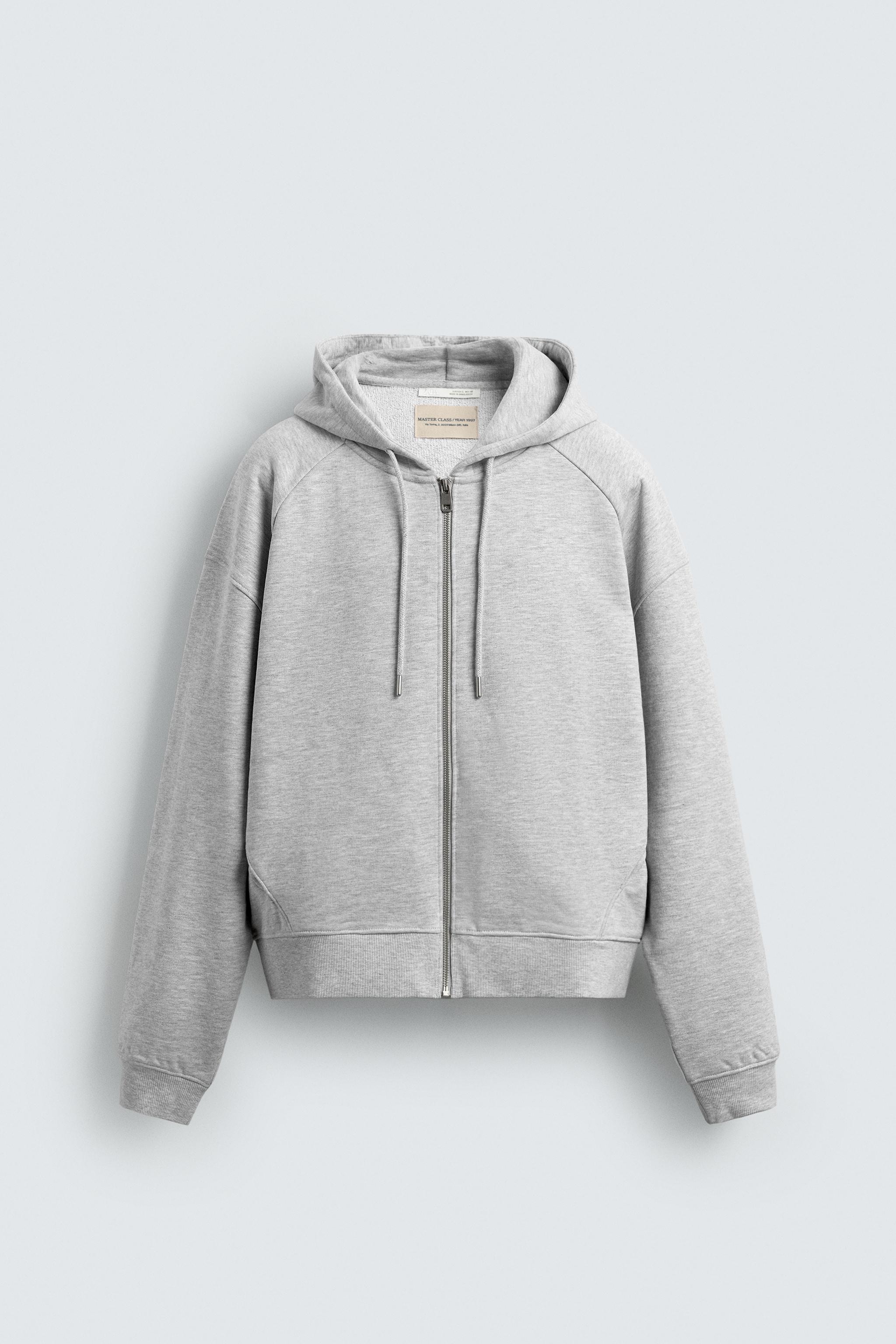 BOXY FIT ZIP HOODIE SWEATSHIRT
